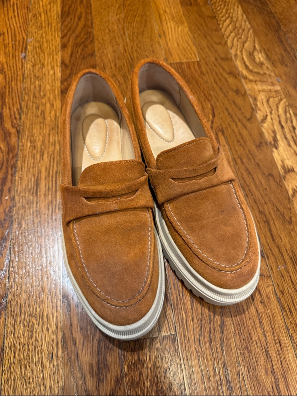 Women’s Suede Penny Loafers in Brown